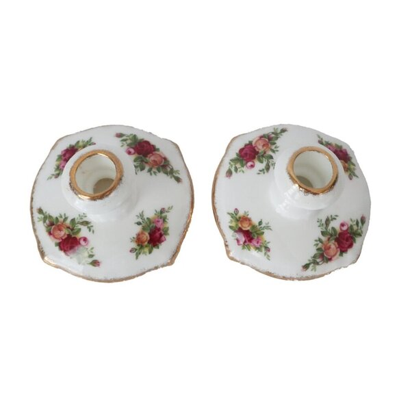 Vintage Royal Albert Candle Holders Old Country Roses Porcelain Candlestick Hold - Picture 4 of 7